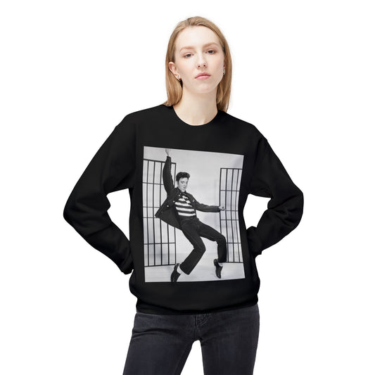 Elvis Presley Jailhouse Rock Black Midweight Softstyle Fleece Crewneck Sweatshirt