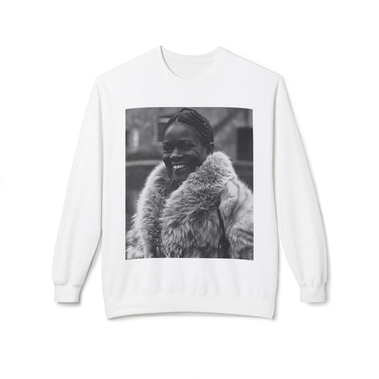 Cicely Tyson Women's White Midweight Soft-style Fleece Crewneck Sweatshirt