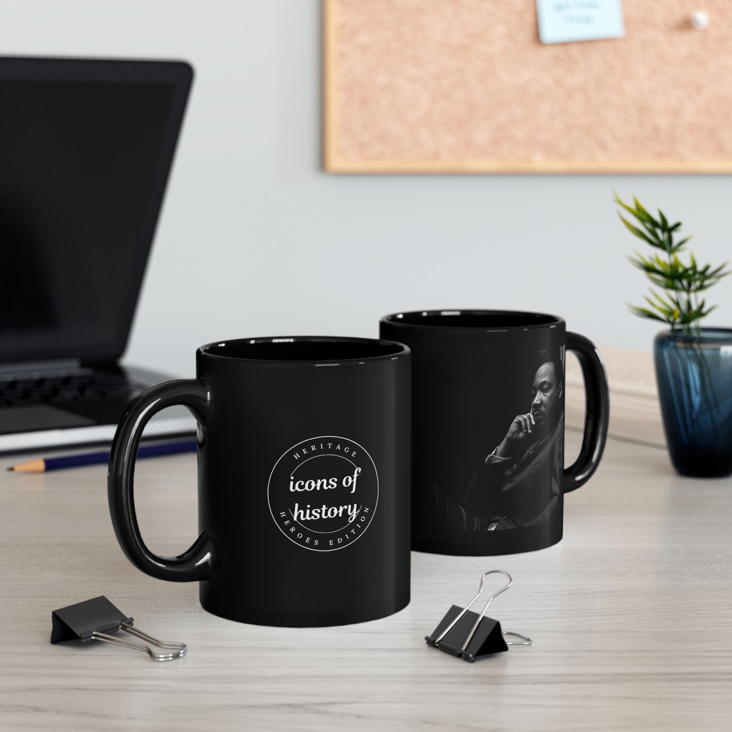 Martin Luther King Jr "In Thought" Black Mug (11oz, 15oz)