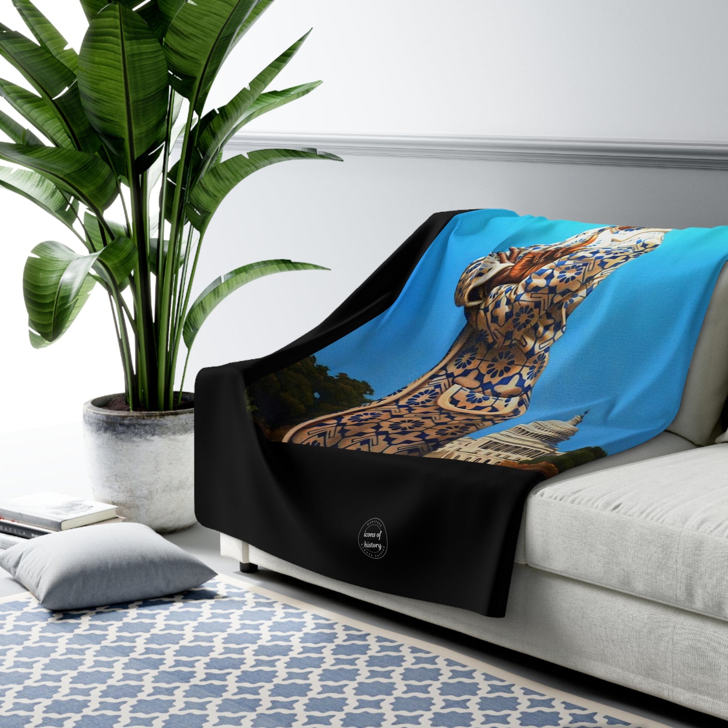 Black History Shirley Chisholm Artistic Black Sherpa Fleece Blanket