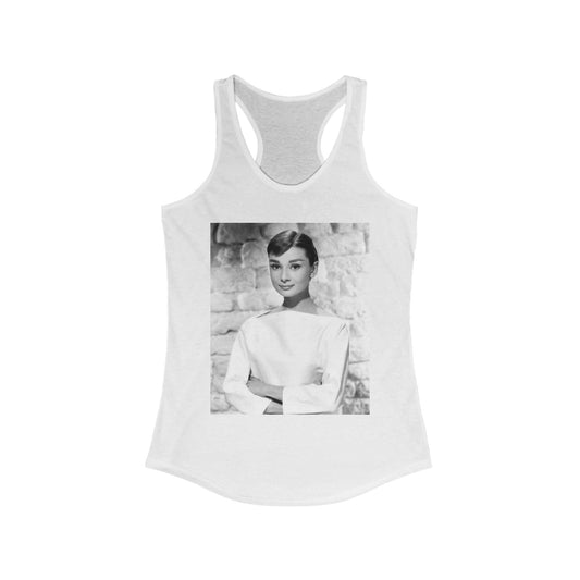 Audrey Hepburn White Women's Ideal Racerback Tank Top