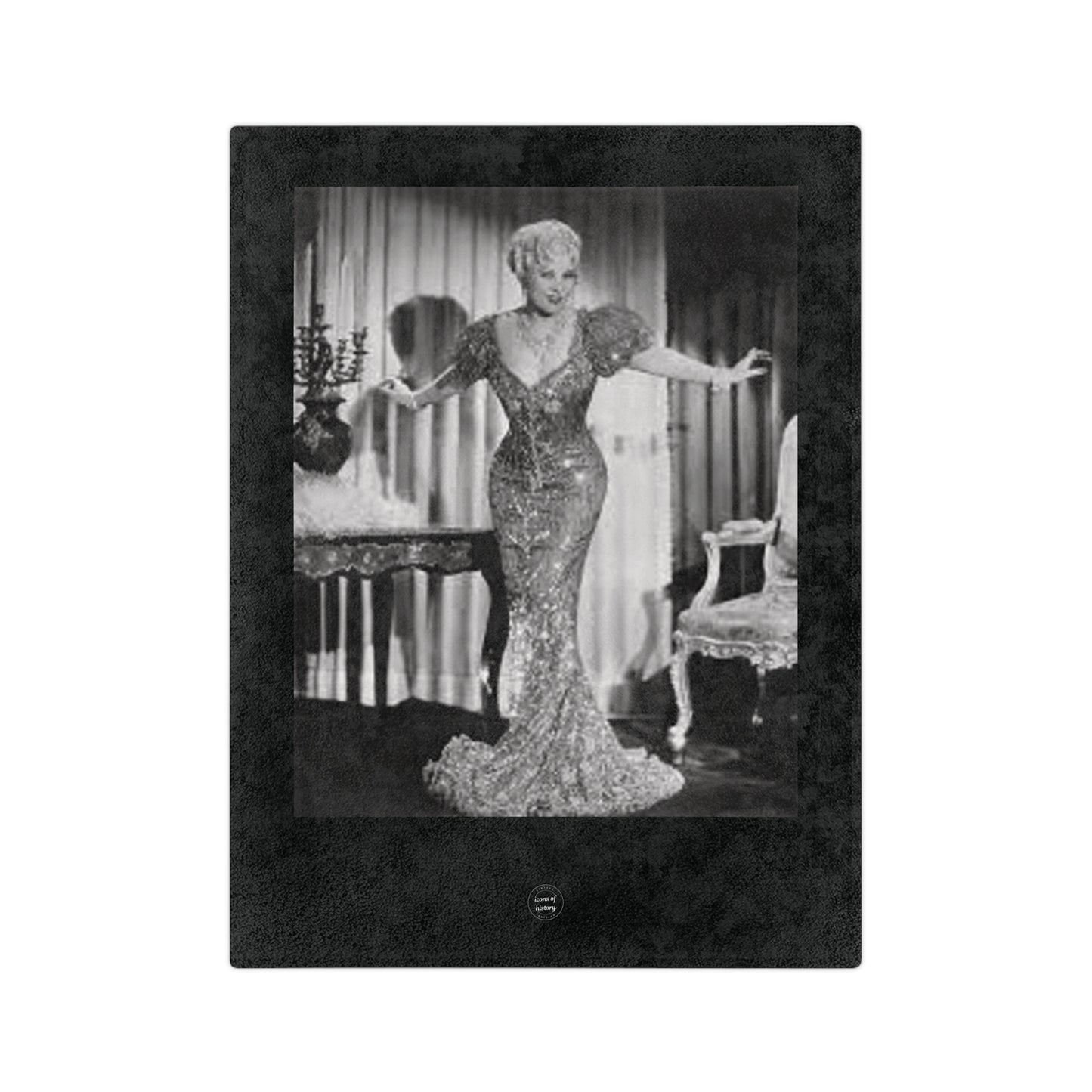 Mae West Glamour Velveteen Microfiber Blanket