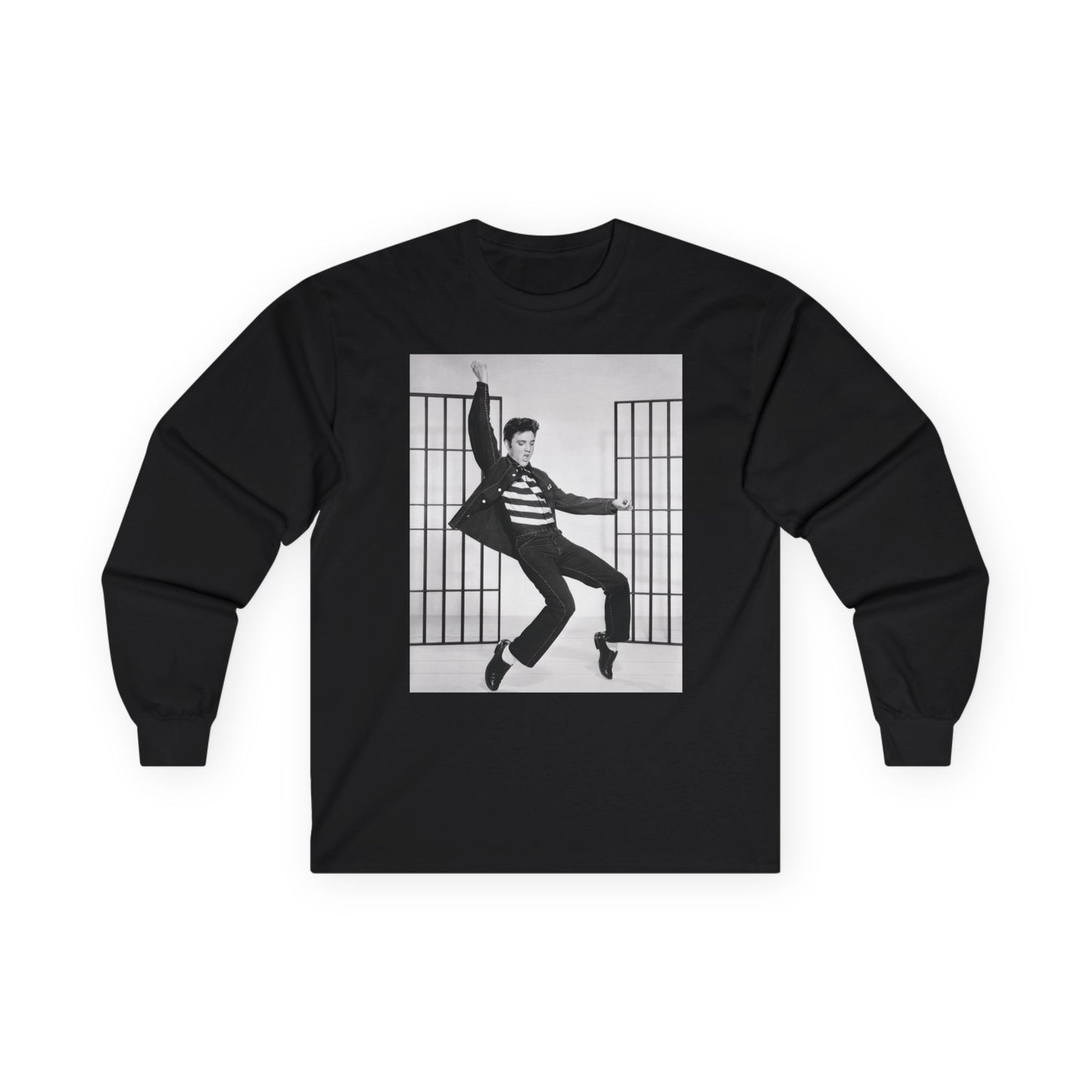 Elvis Presley Jail House Rock Adult Black Unisex Ultra Cotton Long Sleeve Tee Shirt