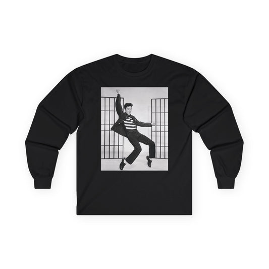 Elvis Presley Jail House Rock Adult Black Unisex Ultra Cotton Long Sleeve Tee Shirt