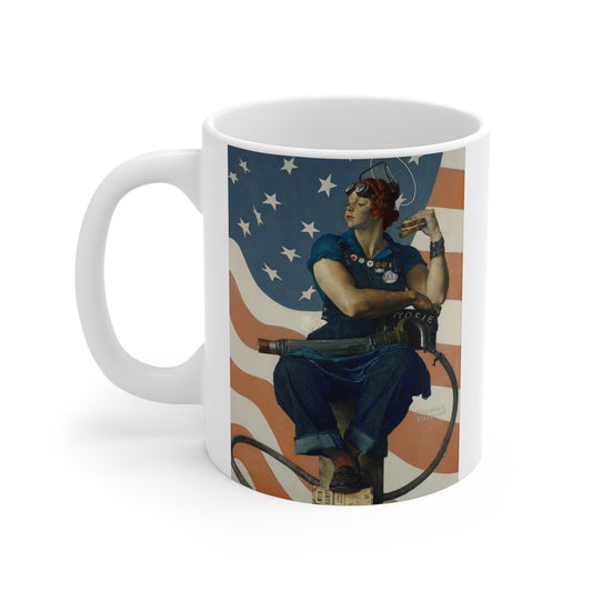 Rosie the Riveter White Coffee Mug 11oz