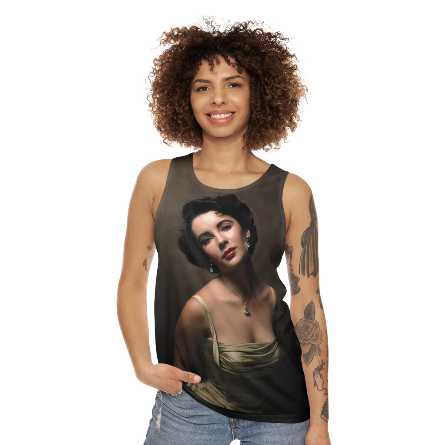 Elizabeth Taylor Glamorous Black Tank Top