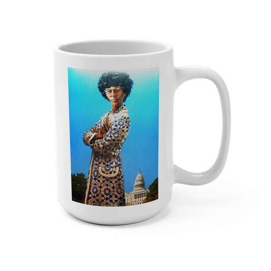 Shirley Chisholm Artistic White Coffee Mug 15oz