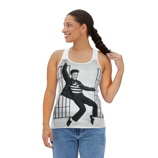 Elvis Presley Jail House Women's White Tank Top Shirt