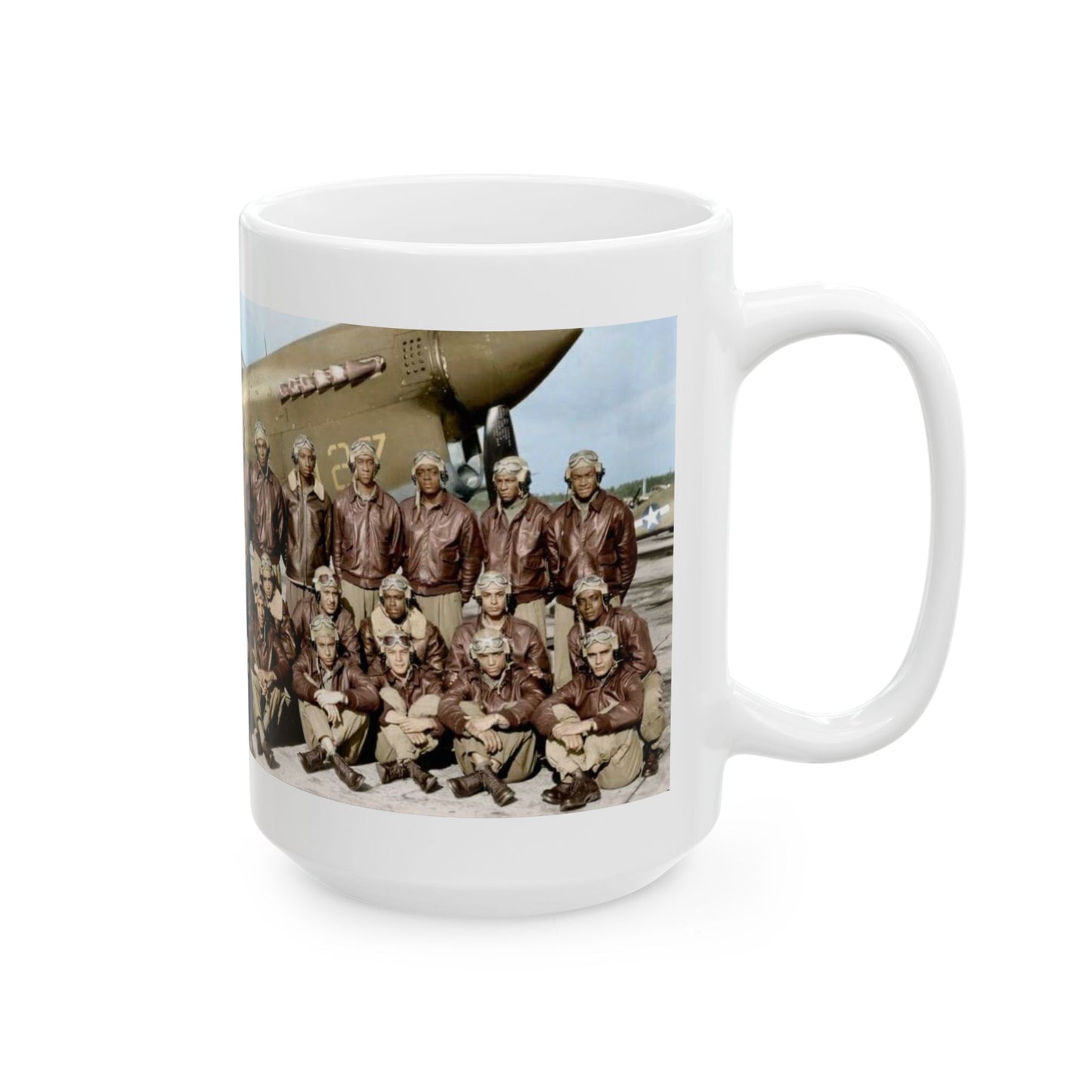 Tuskegee Airmen White Ceramic Mug, (11oz, 15oz)