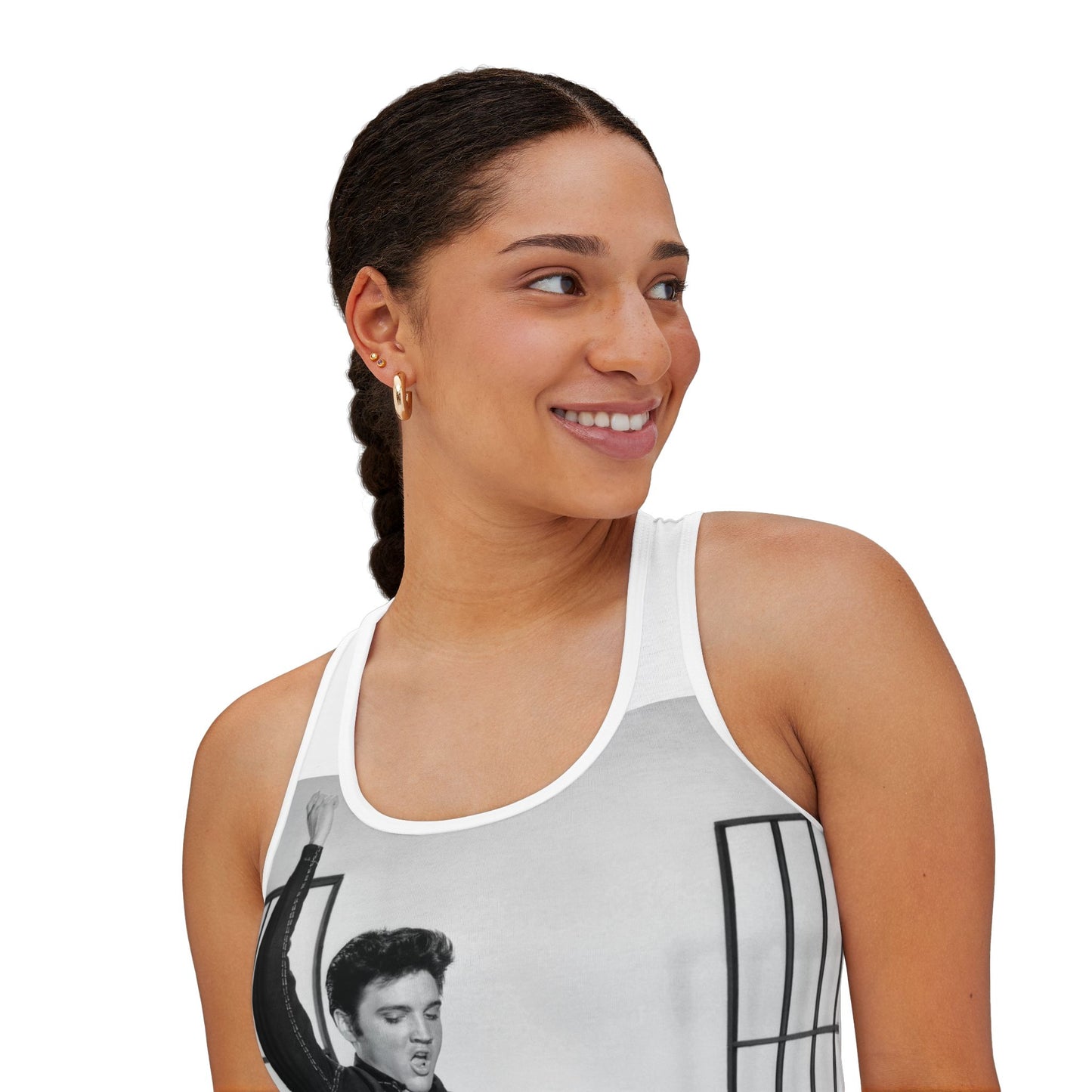Elvis Presley Jail House Women's White Tank Top Shirt