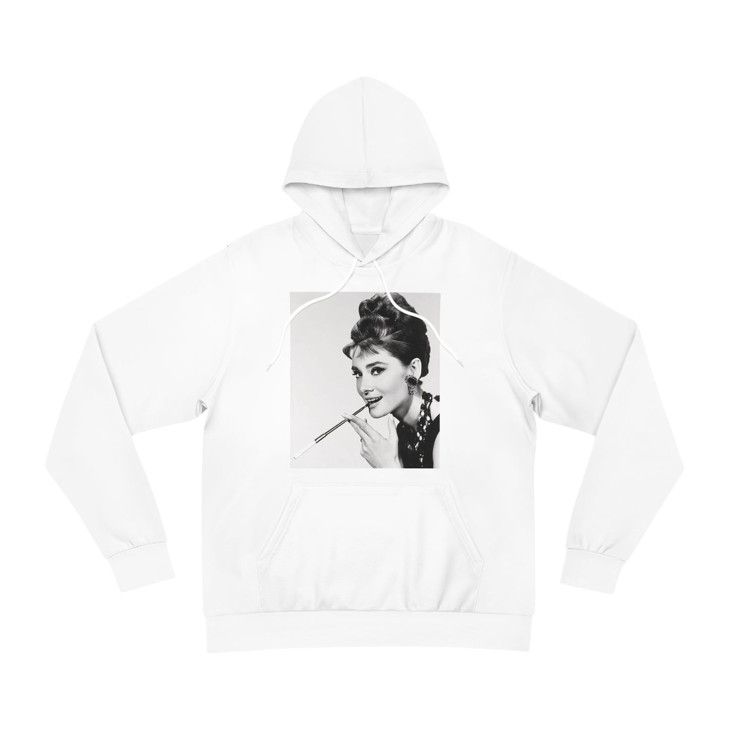 Audrey Hepburn Classy Fashion White Hoodie Sweatshirt