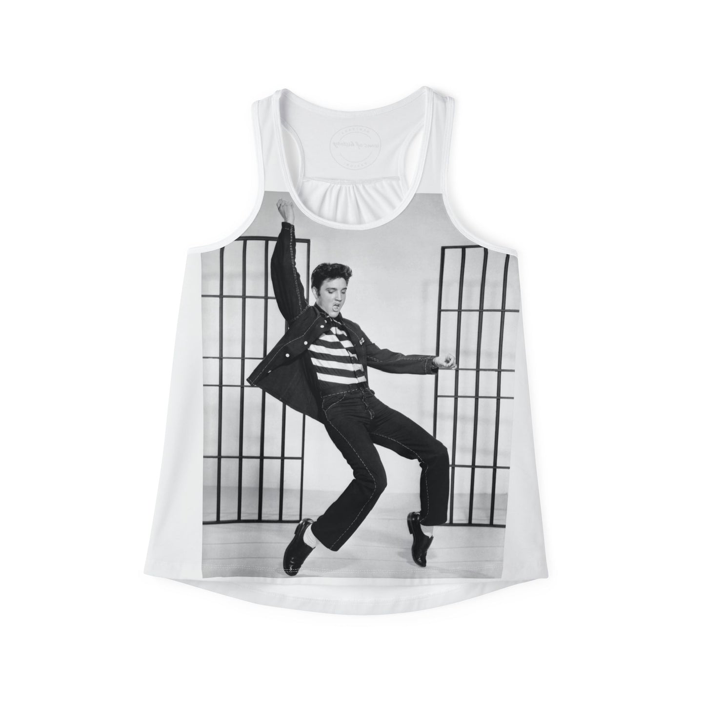 Elvis Presley Jail House Women's White Tank Top Shirt