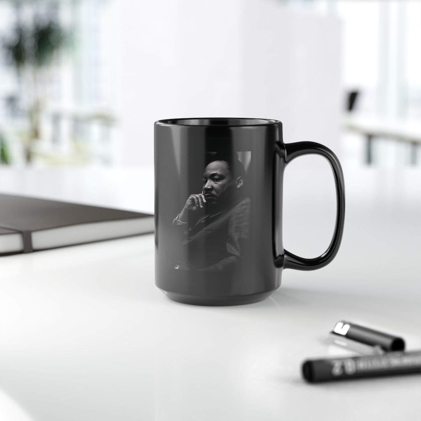 Martin Luther King Jr "In Thought" Black Mug (11oz, 15oz)