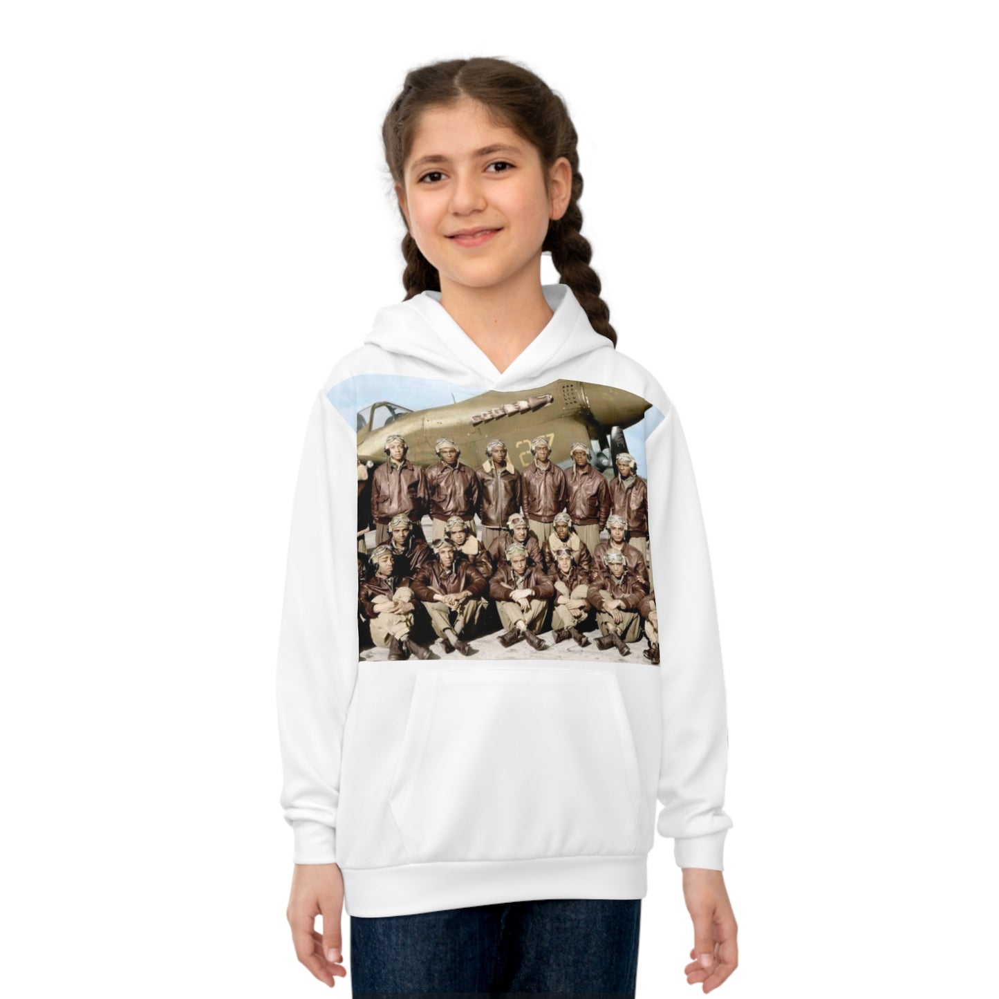 Tuskegee Airmen Children's White Hoodie Sweater