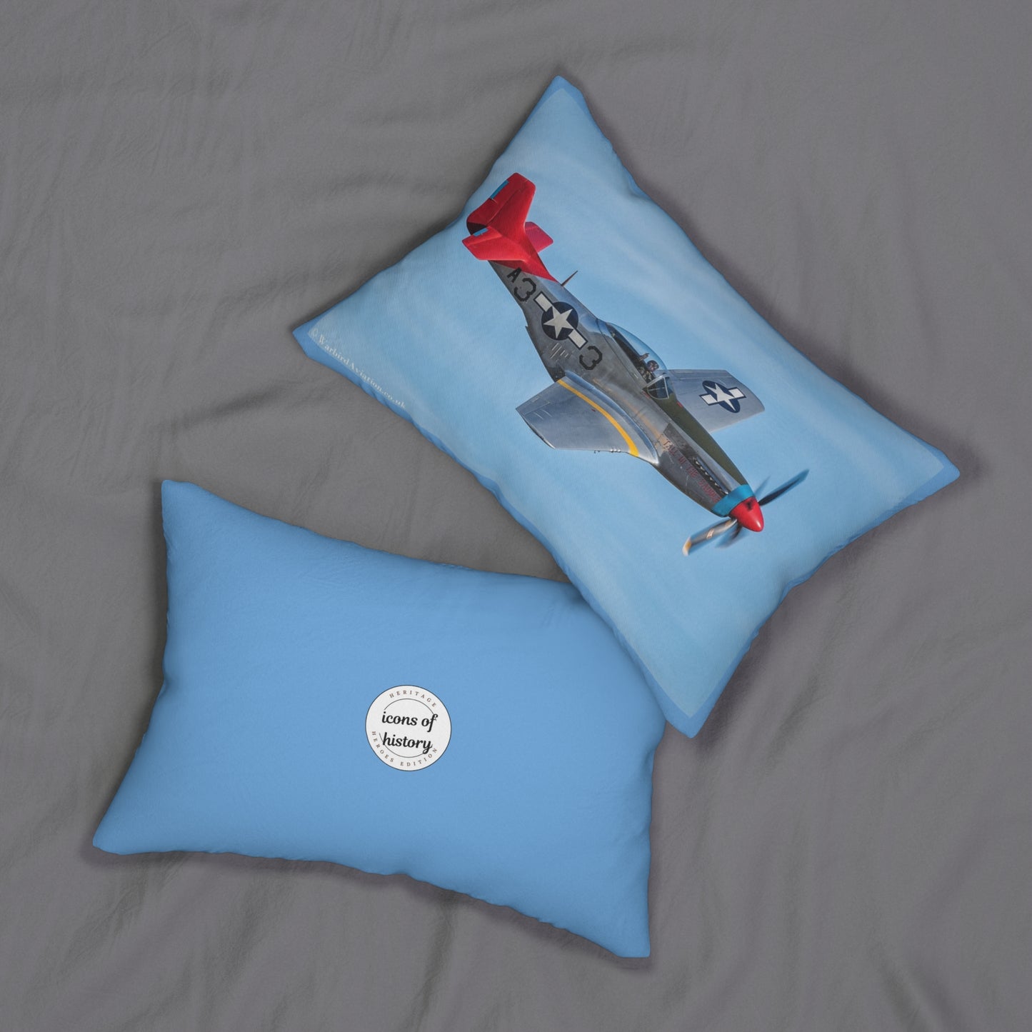 Tuskegee Airmen Red Tail Spun Polyester Lumbar Pillow