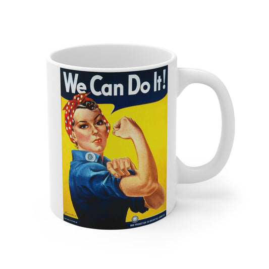 Rosie the Riveter "We Can Do It" White Coffee Mug 11oz