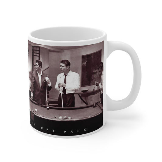 Rat Pack Ocean's Eleven Pool Hall White Coffee Mug 11oz