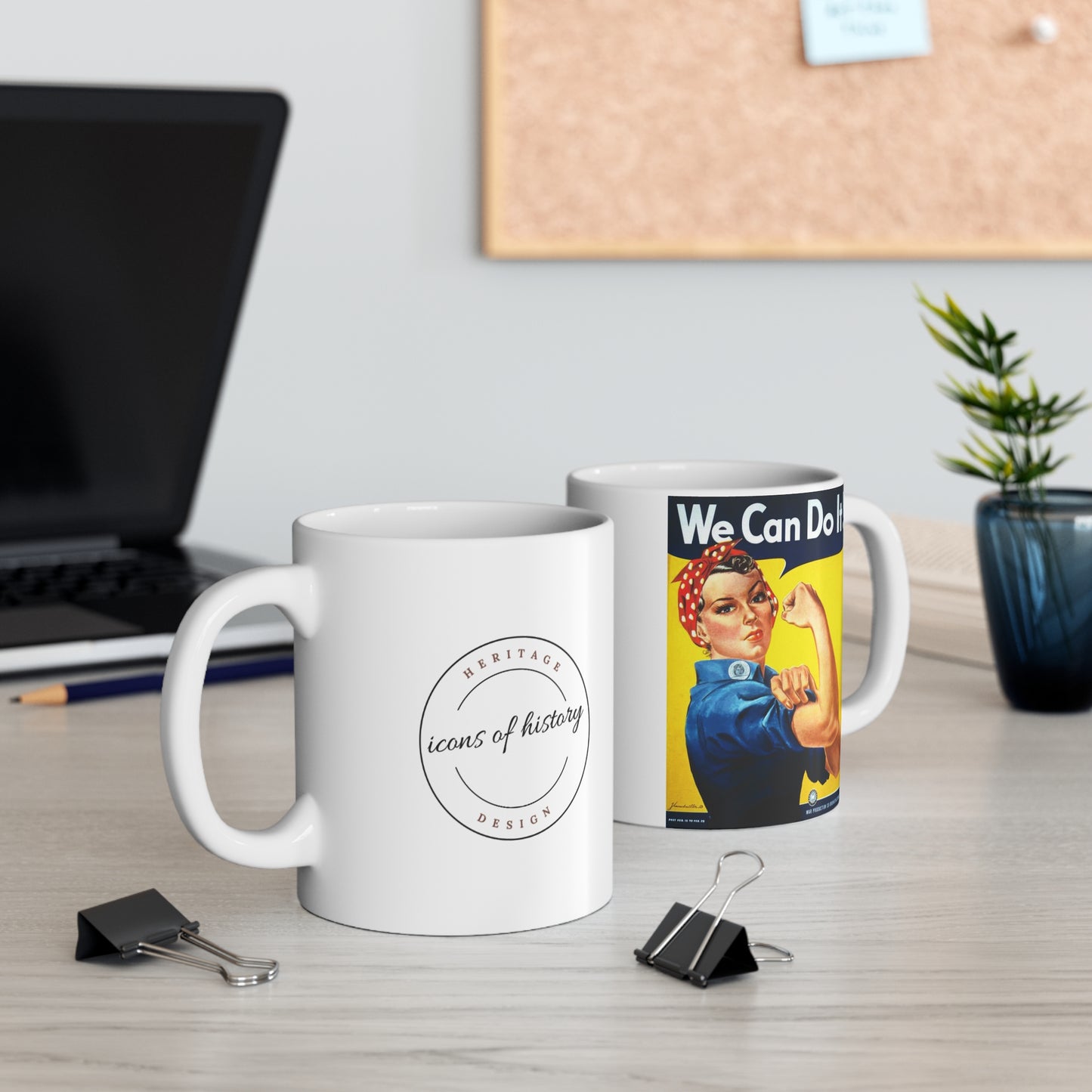 Rosie the Riveter "We Can Do It" White Coffee Mug 11oz