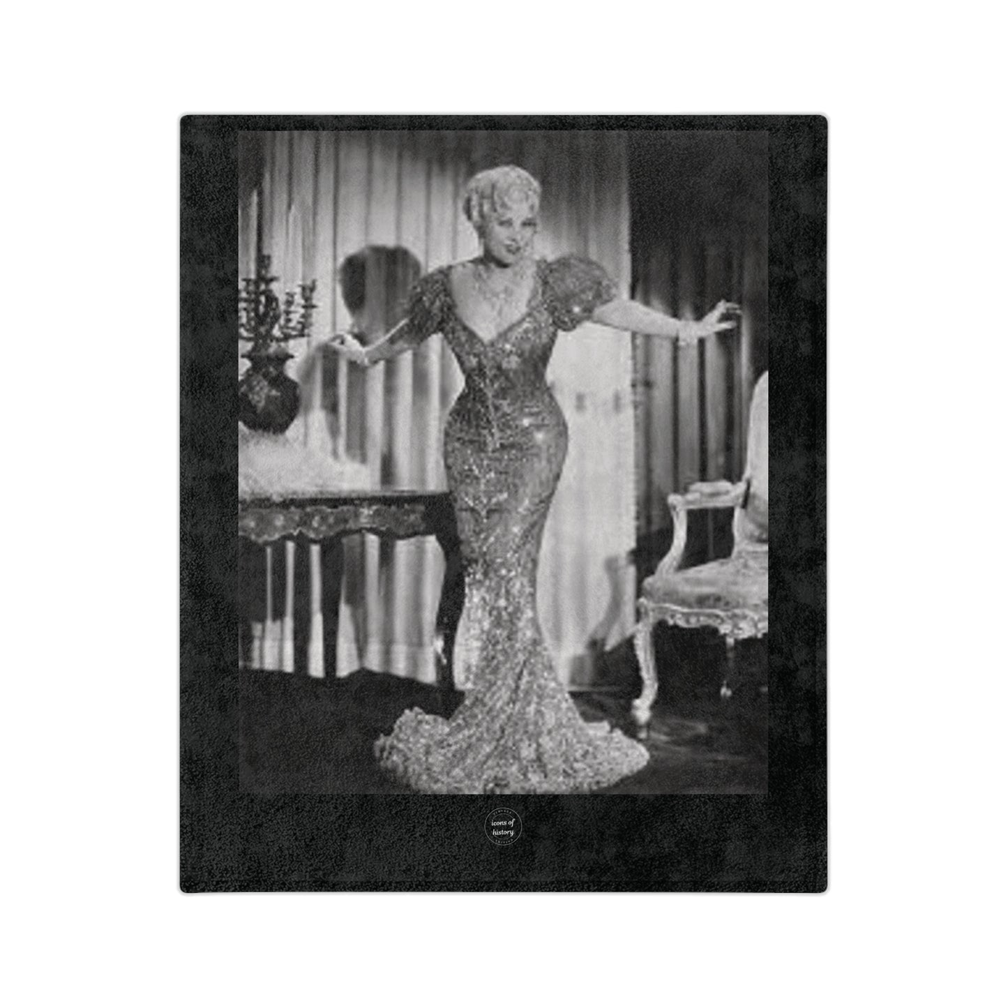 Mae West Glamour Velveteen Microfiber Blanket
