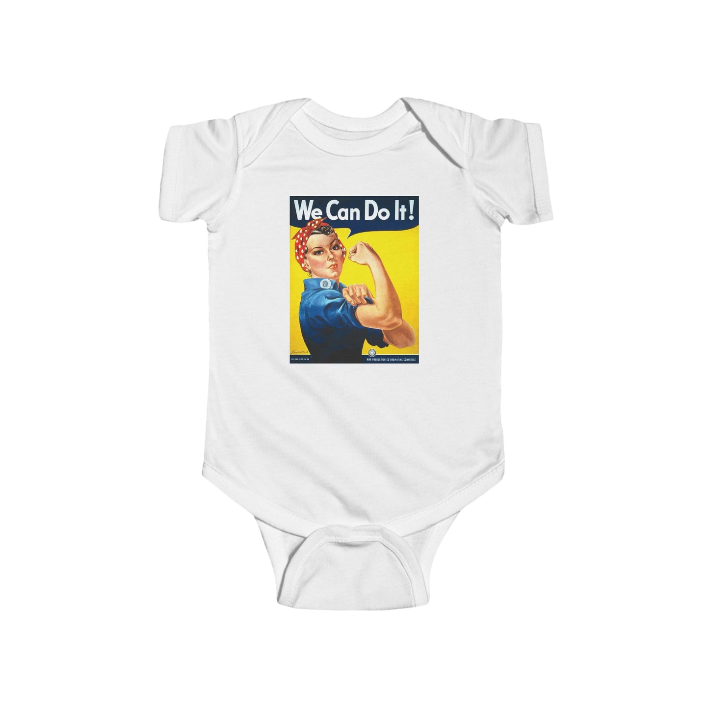 Rosie the Riveter "We Can Do It" Infant Fine Jersey White Bodysuit