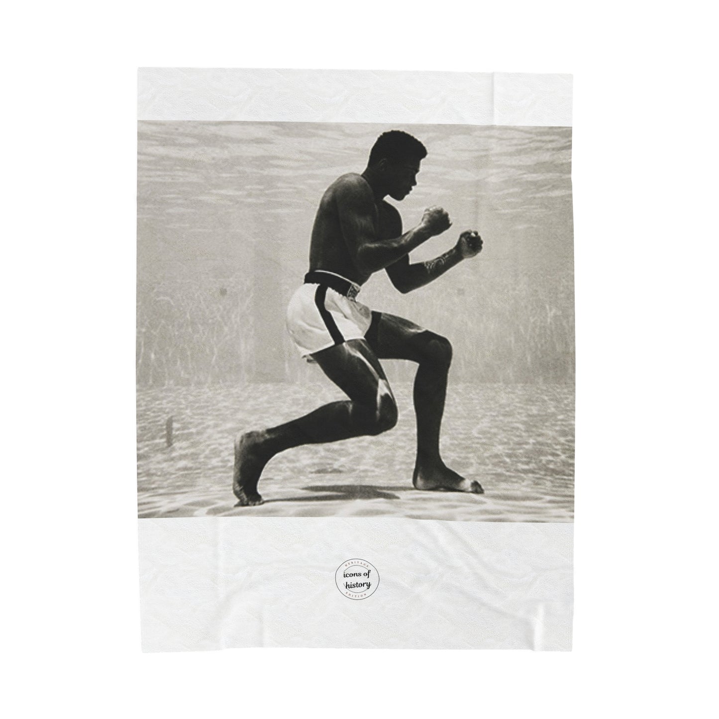 Muhammad Ali Training Underwater Velveteen Plush Blanket