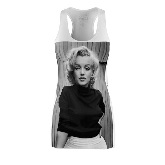 Marilyn Monroe Casual White Women's Cut & Sew Racerback Dress