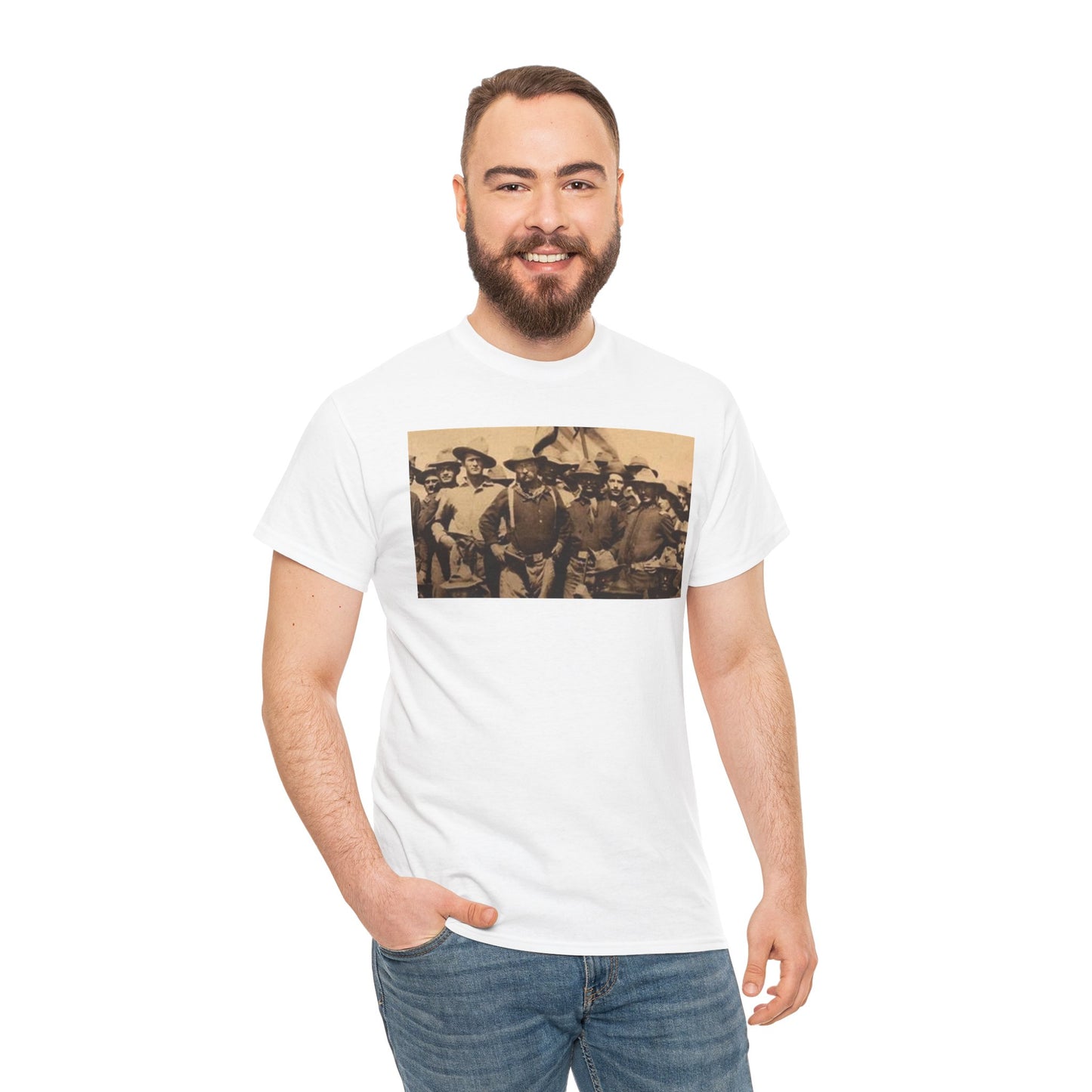 Teddy Roosevelt Rough Riders Men's Heavy Cotton Tee
