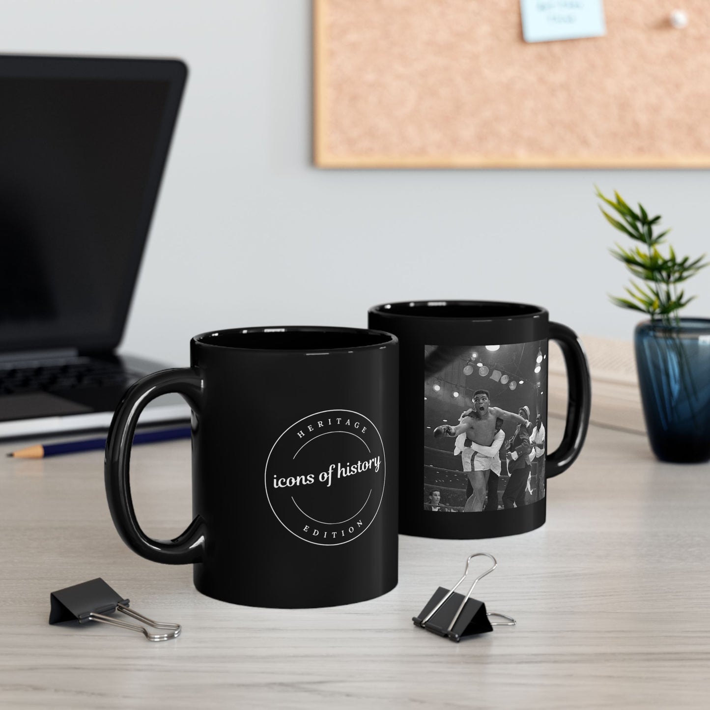 Muhammad Ali "I shook up the world" Black Mug (11oz, 15oz)